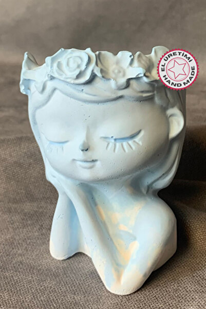 Uretti - Ayşe 7362 El Yapımı Uyuyan Kız Figürü Mavi Dekoratif Biblo / Mumluk ...