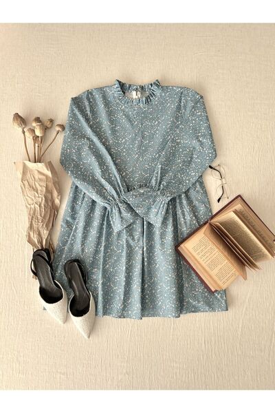 KÜÇÜĞÜM BUTİK Boy's Blue Poplin Tunic and Bow Tie Salopet - Single Sold Out