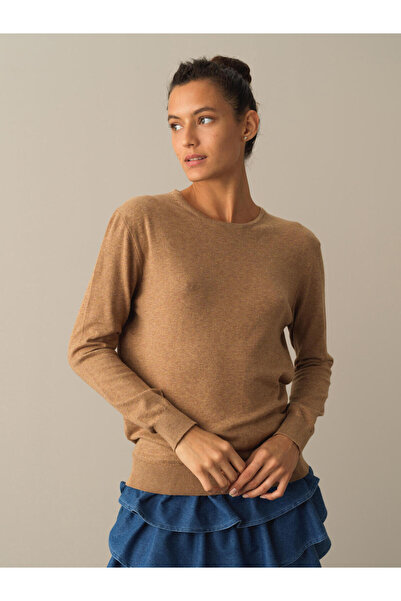 Xint Kadın Camel Regular Fit Basic Kazak