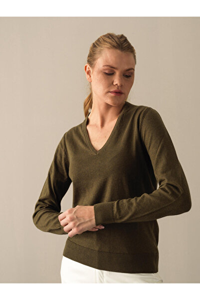 Xint Kadın Haki Regular Fit Basic Kazak