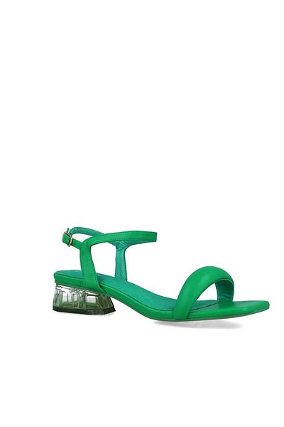 MENBUR WOMEN SHOES EMERALD GREEN SANDAL, LOW HEEL, WITHOUT PLATFORM