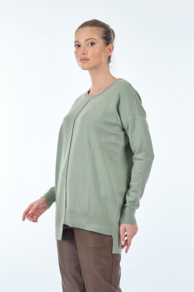 Vedi Round Neck Long Sleeve Mint Women's Sweater22233016