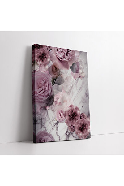 KOSS Dijital Pictură decorativă pe pânză cu flori roz abstracte cu model de m...