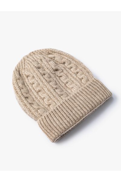 Koton Căciulă din tricot de păr cu margini stratificate - X Sima Tarkan