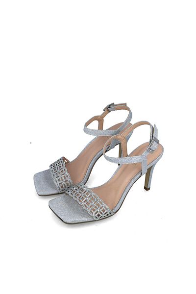 MENBUR WOMEN SHOES SILVER SANDAL, HIGH HEEL, WITHOUT PLATFORM