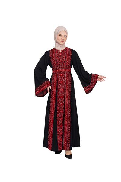 Zaytoon Filistin Geleneksel Filistin Dörtgenli Nakışlı Streesli Kadın Elbise C100041