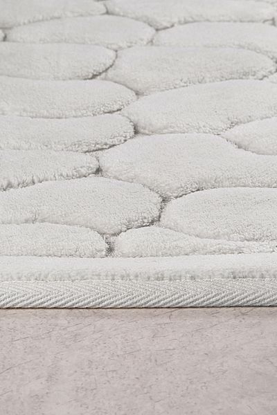 Bluenity White 2-Piece Natural Cotton Bath Mat Set - 60X100 50X60 cm