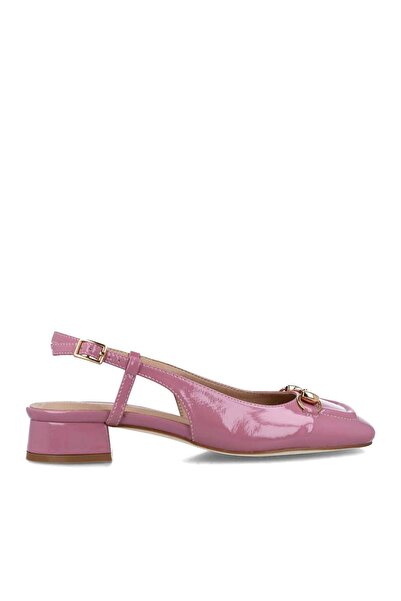 MENBUR حذاء نسائي وردي اللون بأصابع مستديرة وكعب منخفض وبدون منصة