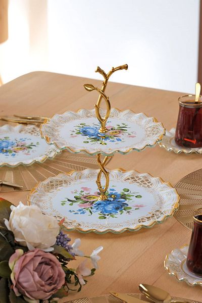 Glore Tiete Gold Gilded 6-Piece 25-Piece Cake Tea Treat Set
