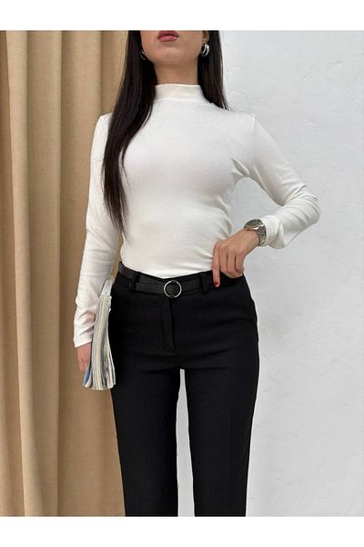 LECTUEL Belted Skinny Leg Trousers