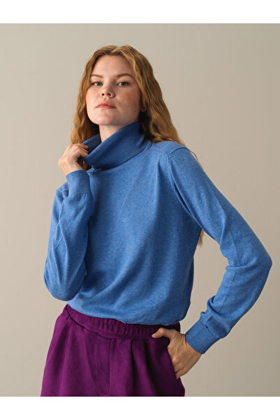 Xint Kadın Mavi Regular Fit Basic Kazak