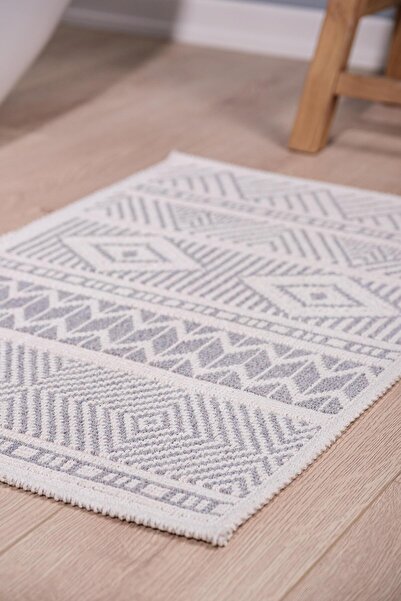 Bluenity Marina Natural Cotton Bath Mat 50x80 Cm - Gray