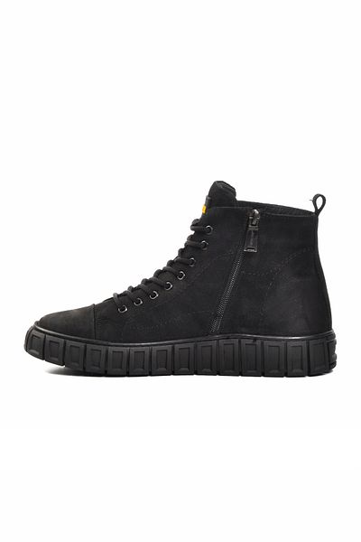 Bulldozer Μαύρα ανδρικά μποτάκια Nubuck