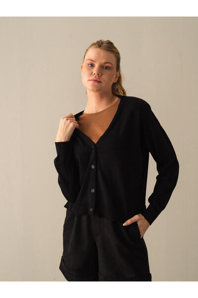 Xint Kadın Siyah Slim Fit Basic Hırka