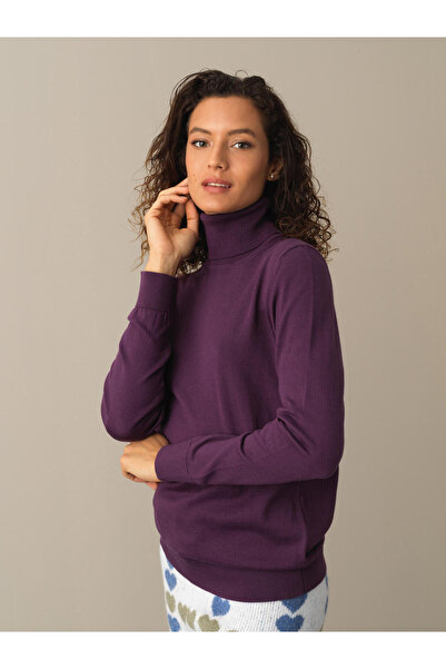 Xint Kadın Mor Regular Fit Basic Kazak