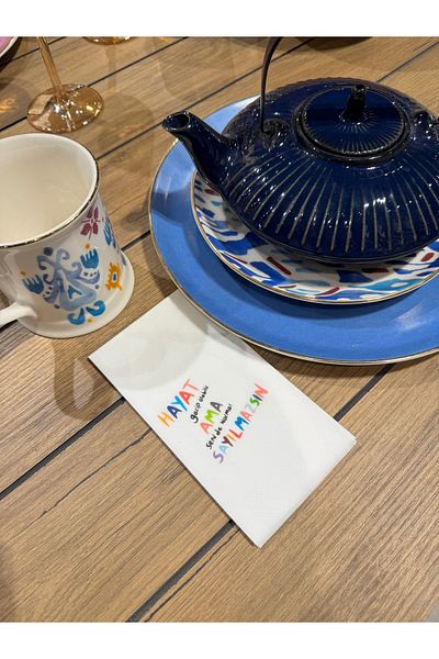 busrasdesign Set of 16 Life May Be Strange Printed Presentation Napkins