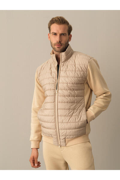 Xint Erkek Bej Pamuk Dokulu Regular Fit Sweatmont