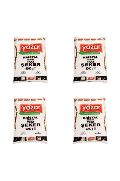 YAZAR Kristal Toz Şeker 5 Kg x 4 Adet