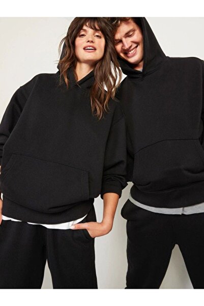 JustBS Hanorac UNISEX NEGRU CU BUZUUNAR