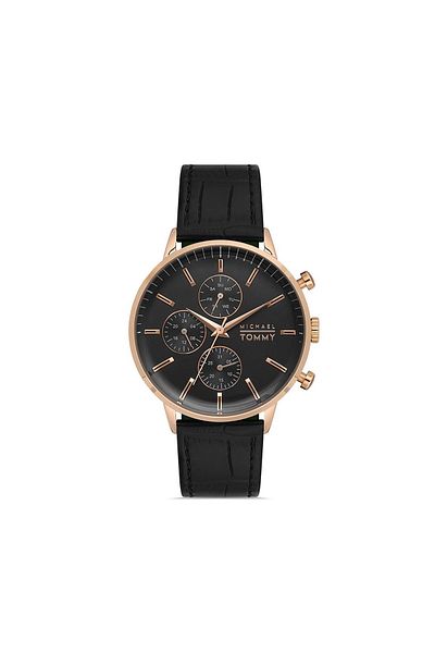 MICHAEL TOMMY Mt20289Gsyrsy33 Men's Watch with Leather Band