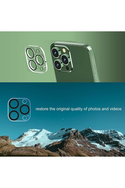 Evax [Tam Lens] iPhone 14 Pro Max / 14 Pro Uyumlu Tek Parça Tam Kapatan Kamera Lens ve Yüzey Koruyucu