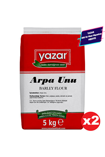 YAZAR Taş Değirmende Öğütülmüş Arpa Unu 5 Kg x 2 Paket
