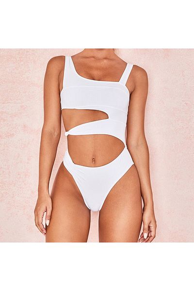 Ladyrosi Costum de baie cu tăietură în V acoperită cu design personalizat