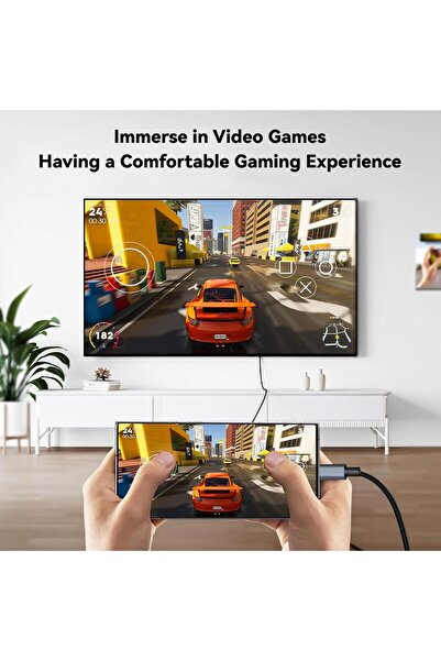 Coverzone HDMI Çevirici USB C HDMI 4K 60Hz HDMI, 200cm USB C HDMI Adaptör Thunderbolt Type-C to HDMI 2 Metre