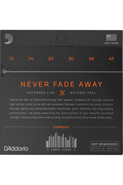 Daddario Xtapb1047 Acoustic Guitar Strings Set, Phosphor Bronze Light Xtapb1047, Acoustic Guitar Strings Set, P