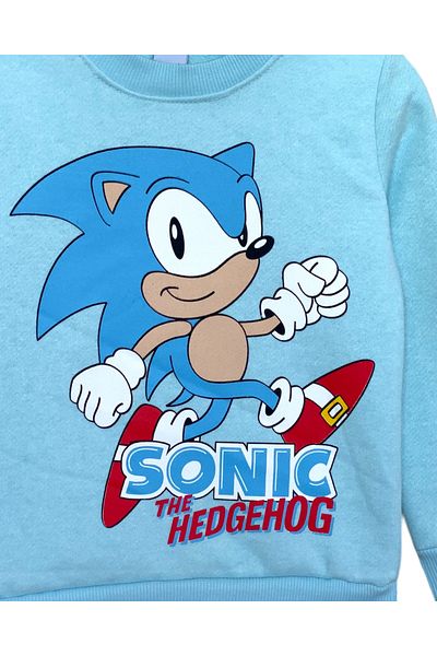 LİTTLE TORTOİSE Sonic Patterned Blue Color Long Sleeve Raster Soft Inner Texture Boy's Tracksuit