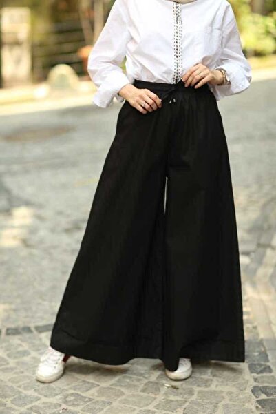 Neways Wide Leg Elastic Waist Trousers Black 1138