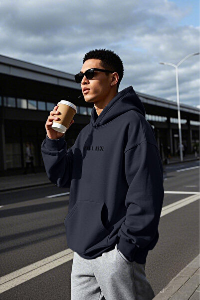 Vatkalimon Φούτερ με κουκούλα ανθρακί χρώματος oversize