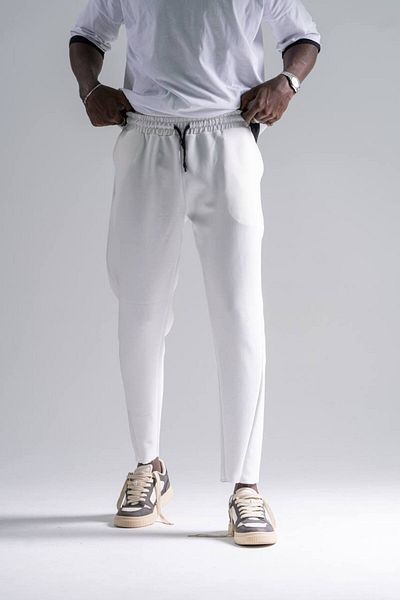 Superbluemexico Men's Seasonal Basic Rubber White Trousers