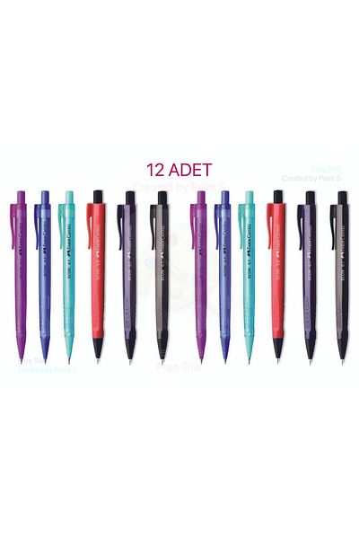Faber Castell Econ Versatil Set of 12 Nib Pens 6Pcs Clear 6Pcs Dark Colors Total 12Pcs