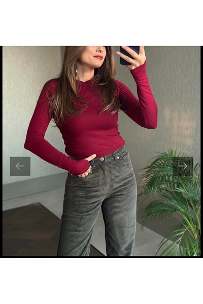 KAROL Bordo Parmak Geçirmeli Bluz