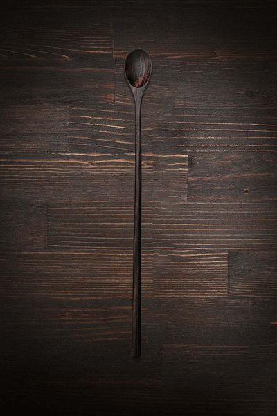 Barine Black Teak Wooden Decorative Serving Spoon - 3X29