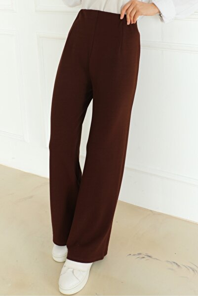 Bestenur Asler Wide Leg Trousers 1198 - Bitter Brown