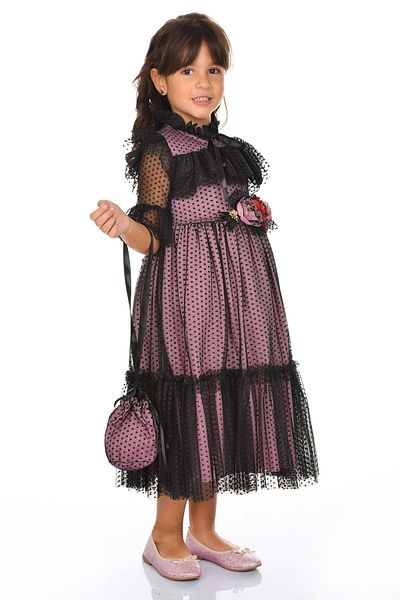 Mnk Baby&Kids Pink Lace Vintage Bag Dress - Mnka248