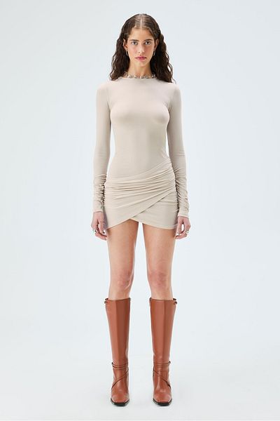 IAMNOTBASIC Beige Emery Dress