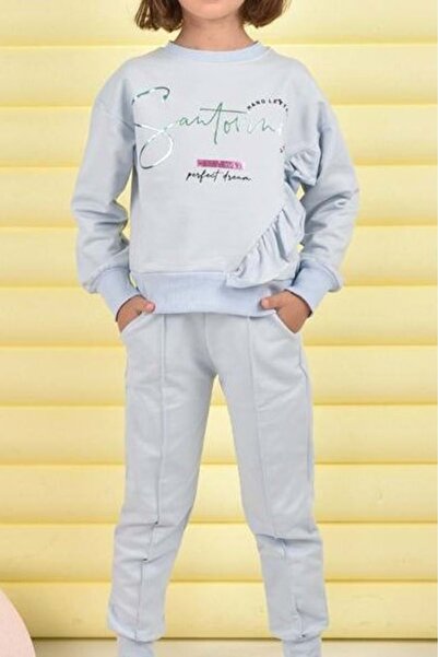 Mnk Baby&Kids Varak Baskı Ribanalı Kız Eşofman Mnk0445 Gri