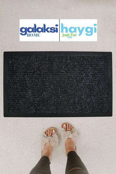 galaksihome Decorative Black Door Mat 45X70 – Moisture and Dust Removing Modern Design Stylish and Elegant