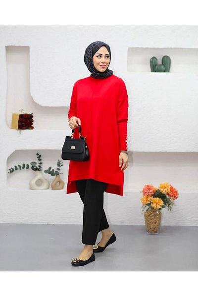 MY CİTY YASEMEN تونيك نسائي بأكمام وأزرار