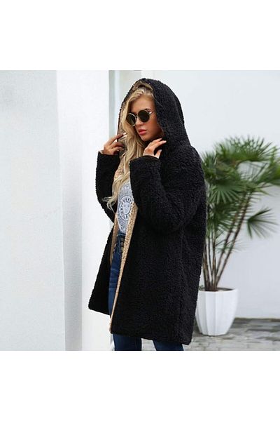 Mothermood M0The3Rwomen's Plush Furry Jacket Double Sided Winter