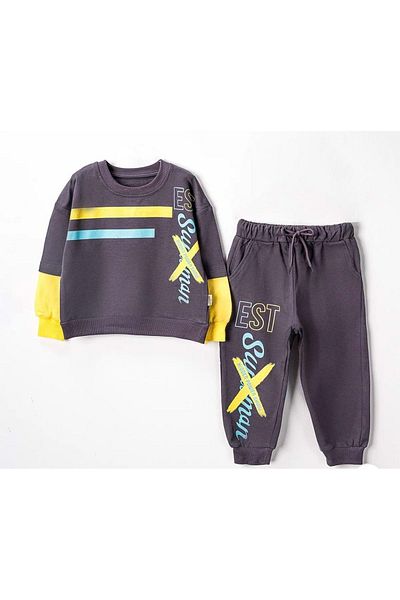 Mnk Baby&Kids Φόρμα για αγόρια MNK3113 - ANTHRACITE Printed