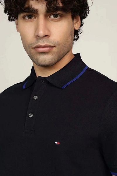 Tommy Hilfiger Mercerised Undercollar Reg Polo Men's Navy Blue T-Shirt Mw0Mw37514Dw5