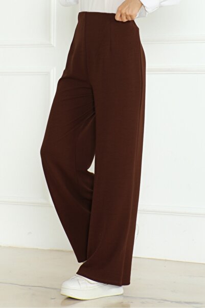 Bestenur Asler Wide Leg Trousers 1198 - Bitter Brown