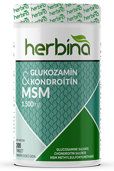 Herbina Glukozamin Sülfat Kondroitin Sülfat Msm Metilsülfonilmetan 200 Tablet...
