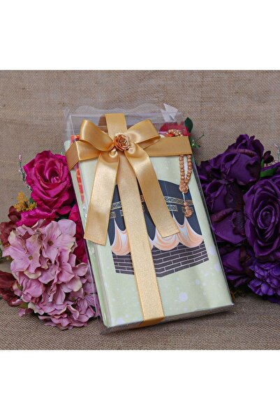 İkranur Çocuk Seccadesi 45*82 Cm Kabe Turuncu & Kokulu Gül Işlemeli Tesbih Go...