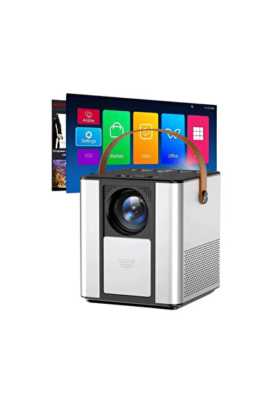 CROW'S TECH Taşınabilir Sinema Projektörü Dahili Hoparlör  Bluetooth Android ...