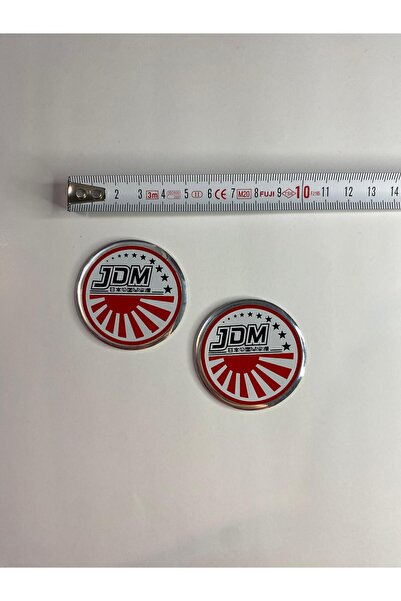 Genel Markalar JDM Yuvarlak İkili Arma Sticker Alüminyum Etiket